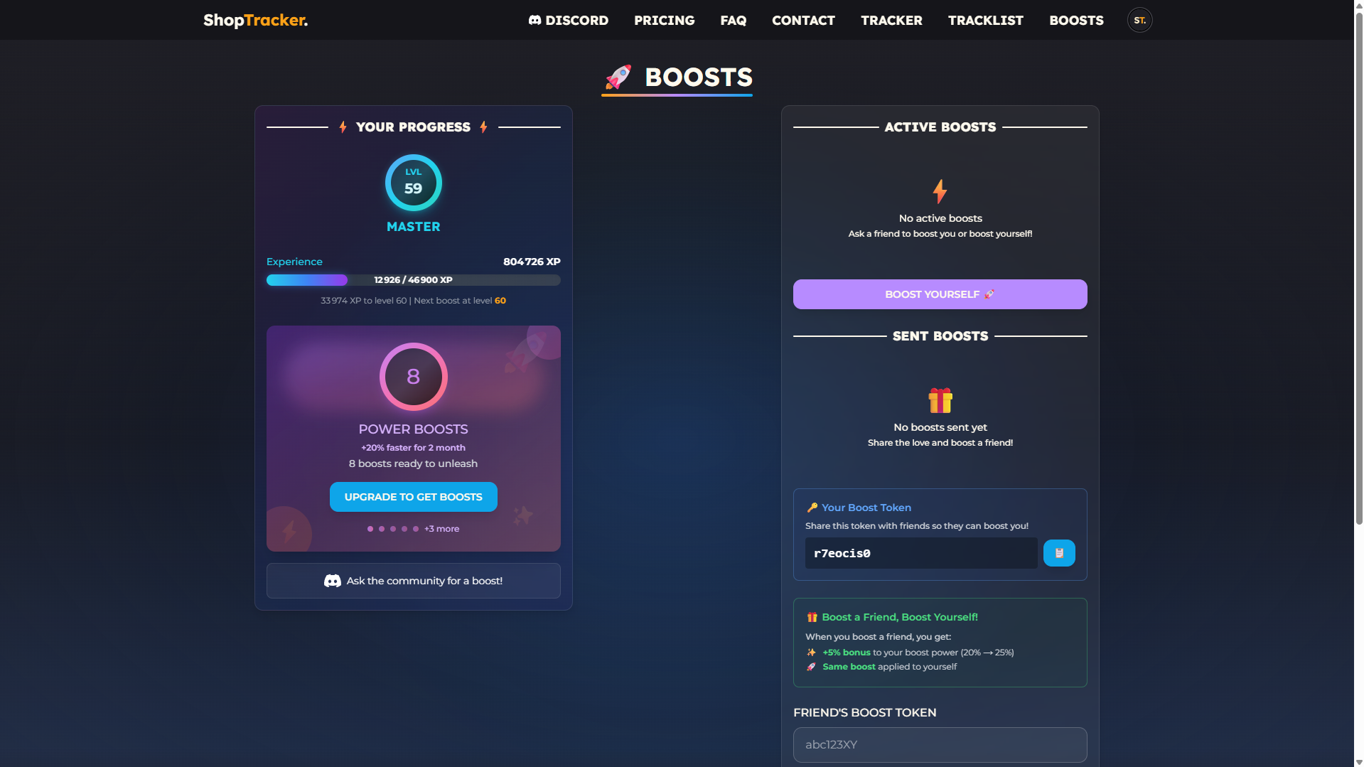 ShopTracker - Systeme de boosts